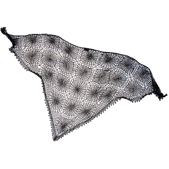 Vintage Spider Web Beaded Shawl/ Veil - Picture 10 of 10